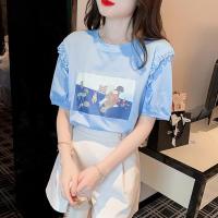 ราคา LHSunshine แนะนำเลย เสื้อยืดแขนสั้น เสื้อผ้าผู้หญิง สกรีนลายแน่ แต่งแขนลูกไม้ แบบเข้ารูป แฟชั่นทันสมัย สําหรับคุณผู้หญิง งานสวยๆแบบนี้ไม่ควรพลาด (19659218535)