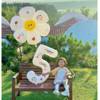 ราคา ลูกโป่งตัวเลข สีขาวมินิมอล ลูกโป่งวันเกิด HBD (16763552968)