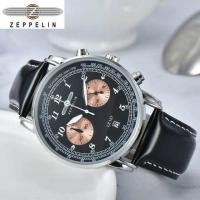 ราคา 2023 Hot Sale New Zeppelin Watch Fashion Three Eyes Running Second Multifunctional Chronograph Top Leather Business Quartz Watch (17275854564)