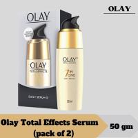 ราคา Olay Total Effects Serum with Vitamin C B5 Niacinamide Green Tea Fights 7 signs of ageing for glowing hydrated and younger looking skin Suitable for Normal Dry Oily Combination skin 50 gm pack of 2 (1