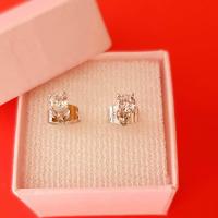 ราคา เครื่องประดับผู้หญิง ต่างหูเพชร CZ เม็ดเดี่ยว เงินแท้ 92 5 sterling slver ประดับเพชรสวิส CZ ขนาด3MM รุ่นEA002 เคลือบทองคำขาว (419863269)