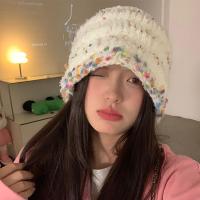 ราคา หมวกไหมพรมสีรุ้งใส่ช่วงฤดูใบไม้ร่วงและฤดูหนาวสำหรับผู้หญิงหมวกถักใส่แล้วดูใบหน้าหมวกทรงถังสีขาวสไตล์เกาหลีแมทช์ลุคง่ายสำหรับชาวประมงให้ความอบอุ่น (20496540302)