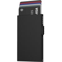 ราคา VULKIT Minimalist Credit Card Holder Pop Up Cards RFID Protection Slim Metal Wallet Matte Black (19636492864)