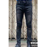 ราคา กางเกงยีนส์ขาเดฟสกินนี่ยืด ฟอกสนิมขาว เป้ากระดุม WS (17193446226)