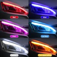 ราคา 2 Lines Flexible Car Daylight Running Light 12V LED DRL Car Turn Signal Light Auto Headlights Daylight (17936399834)