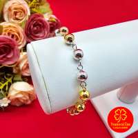 ราคา สร้อยข้อมือทองสามกษัตริย์ลายตุ้ม ขนาด 5 มิล 3K ความยาว 7 7 นิ้ว (19613263631)