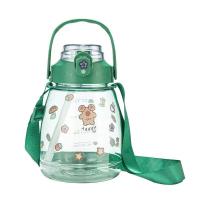 ราคา ขวดน้ำพลาสติก ลายหมีน่ารัก สไตล์เกาหลี ขนาดใหญ่ พร้อมหลอดดูด (16075903507)