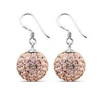 ราคา Light Peach Color Crystal Ball Silver Earring Dangle Crystal Earring for women blink Crystal Earring 925 Silver ต่างหูเงินคริสตัลบอลสีพีชอ่อน ต่างหูคริสตัลห้อยสำหรับผู้หญิง พร้อมส่ง (20042227607)