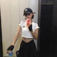 ราคา ADIDAS Tee Jennie เสื้อครอปเสื้อยืดฤดูร้อนของผู้หญิงสีดำและสีขาวสั้นกีฬาเสื้อกั๊กรุ่นยิมคอวีกีฬาด้านบน Blackpink (12532545947)