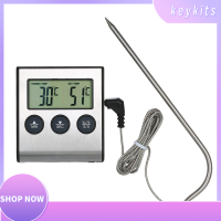 ราคา เครื่องวัดอุณหภูมิย่าง BBQ เทอร์โมมิเตอร์อาหาร0 250 C เทอร์โมมิเตอร์สำหรับทำอาหารพร้อมเครื่องจับเวลามีเสียงเตือนจอ LCD ฟังก์ชั่นดิจิตอลอาหารเกจวัดอุณหภูมิสำหรับอุปกรณ์ปิ้งบาร์บีคิวครัวสเต็กบาร์บีคิว (