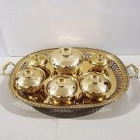 ราคา ชุดชามฝาทองเหลือง 4 นิ้ว 3 ใบ และ 5 5 นิ้ว 1 ใบ และขนาด 3 นิ้ว 2 ใบ พร้อมถาดเปลหูจับ 16 นิ้ว (7403548746)