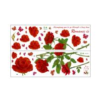 ราคา ตกแต่งฝาผนังบ้านกำแพงฉากหลังลายดอกกุหลาบสีแดงติดสติ๊กเกอร์ติดผนังกันน้ำ1ชุด (19699007477)