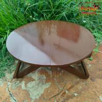 ราคา โต๊ะญี่ปุ่นพับได้ โต๊ะกลม โต๊ะไม้สัก โต๊ะกินข้าว ขนาด 70 70 ซม สีโอ๊คน้ำตาลเงา coffee table (19872299930)