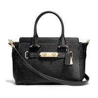 ราคา กระเป๋าถือ Coach แท้ รุ่นหรูที่สุด หนังแท้ หนังนิ่ม มีสายยาว สีหายาก ไซส์กลาง COACH 87295 SWAGGER 27 IN PEBBLE LEATHER BAG (13828287270)
