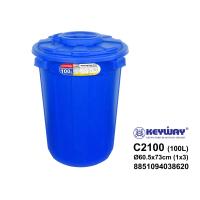 ราคา ถังน้ำพลาสติกมีฝาปิด ถังขยะมีฝาปิด 2ชั้น 100L KEYWAY รุ่น C 2100 (10235904156)