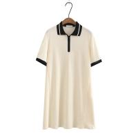 ราคา มีไซส์ใหญ่ Plus Size XL 4XL Womens Short Sleeve Black Beige Midi Dress Vintage Polo Summer Dresses Fashion Vintage Vestidos (19401700340)