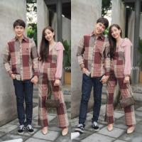 ราคา ชุดคู่ จั๊มสูทขายาวลายสก็อต VSM (15956322885)