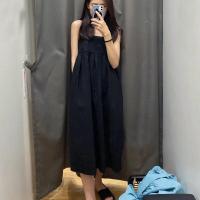 ราคา UNIqlo 卍 Ujia 2023 ฤดูใบไม้ผลิและฤดูร้อนใหม่ Ujia ผ้าฝ้ายและผ้าลินินชุดเอี๊ยมแขนกุดสีทึบกระโปรงสายสปาเก็ตตี้สำหรับผู้หญิง 458110 (20367423191)