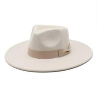 ราคา Beige Fedora Hat For Men Women Wide Brim Hat Bow Accessories Autumn Winter Panama Church Jazz Cap Bow Tie Designs Wholesale (20233375716)