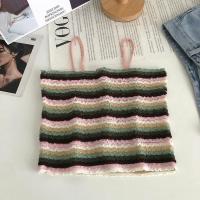 ราคา H H พร้อมส่ง เสื้อสายเดี่ยวไหมพรม ดีเทลสีรุ้งพาสเทลน่ารักมาก 32099 (15291759640)