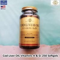 ราคา น้ำมันตับปลา Cod Liver Oil Vitamins A D 250 Softgels Solgar (10001703467)