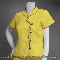 ราคา เสื้อสีเหลือง เสื้อเหลือง เสื้อพื้นเมือง ปักดอก ปักหนอน แขนสั้น ผ้าฝ้ายชินมัย (3398802156)