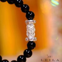 ราคา Leila Amulets ตะกรุด หล่อ นะอกแตก รุ่นแรก พร้อมกำไลหินฟรีตามรูป (20561214552)