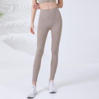 ราคา Lulu new nude high waist belly yoga pants double sanding peach hip tights ck1321 (20882552542)