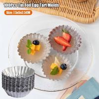 ราคา 100ชิ้นดีบุกฟอยล์ทาร์ตไข่แม่พิมพ์ มินิพายกระทะ ทิ้งเบเกอรี่ทาร์ตแม่พิมพ์ ดีบุกฟอยล์พายกระทะที่ดีสำหรับการอบทาร์ตไข่Quiche พายคาราเมล (15842300704)