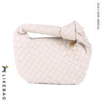 ราคา LIKEBAG ตะกร้าสานมีซิปกระเป๋าสานแท้แฟชั่นหนัง PU กระเป๋าถือทอมือสำหรับผู้หญิง (13154316823)