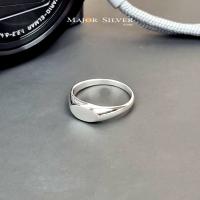 ราคา แหวนเงินแท้ 92 5 แหวนหัววงรี แหวนแฟชั่น เท่ๆ เรียบๆ สไตล์มินิมอล แหวนเงินแท้ 100 Major Silver (6004366448)