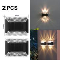 ราคา Vimite 1 2PCS ไฟติดผนังโซล่า ไฟโซล่าเซลล์ โคมไฟแต่งสวน Solar Garden Light Outdoor Waterproof Automatic Light at Night Up and Down ไฟหน้าบ้าน โคมไฟติดผนัง ไฟประดับตกแต่งFence Terrace (15806821097)