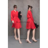 ราคา Pleated Dress เดรสพลีทคอจีน แขนยาว ทรงปล่อย ใส่ง่าย ผ้าพริ้วเนื้อดีมีน้ำหนัก อัดพลีทด้านหน้า มีกระดุมผ่ายาว มาพร้อมเชือกผูกเอว สีสวย ใส่ได้ทุกโอกาส พร้อมผ้าผูกเอว 5สี ฟ้าอมเทา แดง เขียว เหลือง ดำ Size