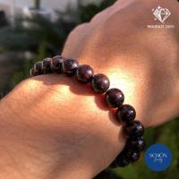 ราคา GN โกเมน สร้อยข้อมือ แดงแก่กล่ำ หินมงคล หินธรรมชาติ สีแดงเข้ม (14191398485)