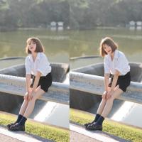 ราคา เสื้อนักศึกษา ขาวโอโม่ ขาวนวล ไม่มีสาบหลัง เสื้อเชิ้ตแขนสั้นสีทึบ (18666851096)