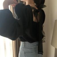 ราคา HOLIDAYQUEEN H215เสื้อเชิ้ตโบว์ด้านหลังและผ้าตาข่ายผูกติดโบว์ด้านหลังอ่อนโยนและมีสไตล์ (21086361841)