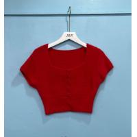 ราคา เสื้อไหมพรมแฟชั่นผู้หญิง นำเข้าสไตล์เกาหลี เสื้อแขนสั้นไหมพรมยืดเยอะใส่สบาย (17425840200)