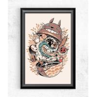 ราคา โปสเตอร์ Ghibli Studio อะนิเมะย้อนยุคพิมพ์ลายห้องน่ารักของตกแต่งโทโทโร่โปเนียวสวยงามผ้าใบวาดภาพศิลปะบนกำแพงรูปสัตว์ (20021420677)