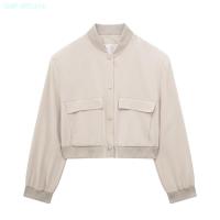 ราคา Zaraคเก็ตเสื้อโค้ทผู้หญิงแบบมีกระเป๋าใบใหญ่เสื้อคลุม2023สไตล์ยุโรปและอเมริกาเสื้อโค้ทปลูกฝังศีลธรรมอันเสื้อแจ็คเก็ตบอมเบอร์2501 707ใหม่ (19966914799)