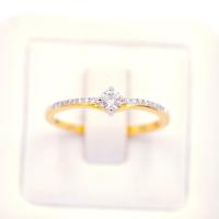 ราคา Happy Jewelry แหวนชูบ่าข้าง ทรงปีกนกเบาๆ 4 เตย ทองแท้ 9k 37 5 เพชรเกสร ME961 (17019006133)
