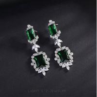 ราคา LIGHT Z ต่างหูมรกตไมโครเซ็ตต่างหูพู่เพทายต่างหูอเนกประสงค์สง่างามต่างหูเพชรเจ้าหญิง (16090345547)