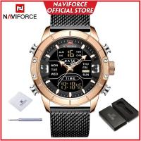 ราคา NAVIFORCE นาฬิกาข้อมือชาย NF9153Sนาฬิกาข้อมือลำลองมีไฟ Led ดิจิทัลสายเหล็กกันน้ำสำหรับผู้ชายเล่นกีฬา (19843578345)