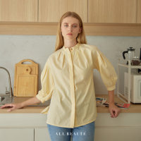 ราคา ALL BEAUTE เสื้อเชิ้ต คอจีน แขนพอง เสื้อสีเหลือง (19976966897)