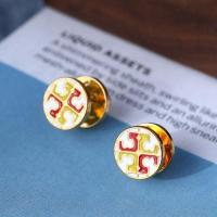 ราคา Stud Earrings Disc Gold Plated Enamel Glaze Color Matching Multi Color Fashion Simple Stud Earrings Gifts For Girls (16260212097)