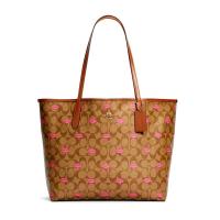 ราคา กระเป๋าสะพายไหล่ COACH C3247 CITY TOTE IN SIGNATURE CANVAS WITH LIPS PRINT IMSIU (7939881182)