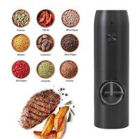 ราคา ไฟฟ้าเกลือและ Peper เครื่องบด USB ชาร์จมือถือพริกไทยบด5ระดับปรับหยาบโรงเกลือครัวเครื่องมือ (16736323657)