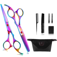 ราคา กรรไกรตัดผมขนาด6 5นิ้วชุดกรรไกรตัดเล็มแต่งผมสีดำแบบมืออาชีพ (17658697400)