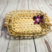 ราคา แพค 2 ใบ ตระกร้าสาน ตระกร้าไม้ไผ่ กระเช้า ถาดไม้ ภาชนะใส่อาหาร ตระกร้าจัดของขวัญ ถาดไม้ไผ่ ทรงสี่เหลี่ยม 2 ไซส์ 6 8 นิ้ว และ 8 9 นิ้ว (1532876953)