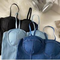 ราคา Atipashop VICKEY KLOSET 19113 เสื้อสายเดี่ยว ผ้ายีนส์ (20115357103)