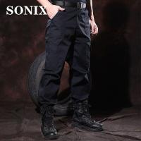ราคา SONIX ผู้ชายเครื่องแบบทหารกางเกงขายาวลายพรางประกันแรงงานสีดำลายหนังงูหลามกางเกงเดียวกระเป๋าขนาดใหญ่เอวกลางNon Ball Overalls (9196459710)